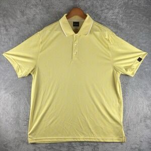 Greg Norman Golf Polo Shirt Mens XL‎ Yellow PlayDry Diamond Short Sleeve